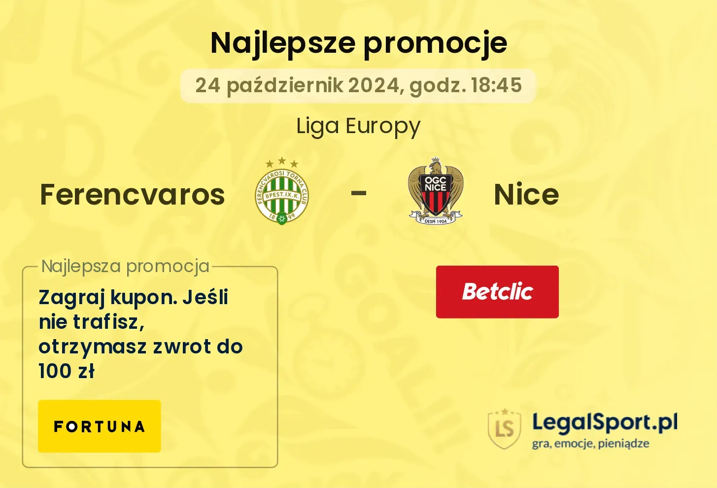 Ferencvaros - Nice promocje bonusy na mecz