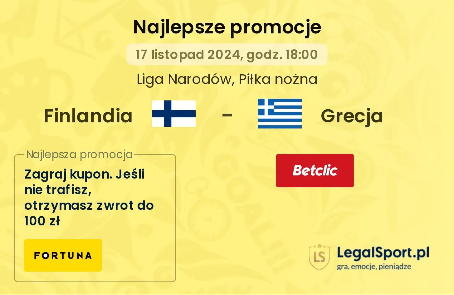 Finlandia - Grecja promocje bonusy na mecz