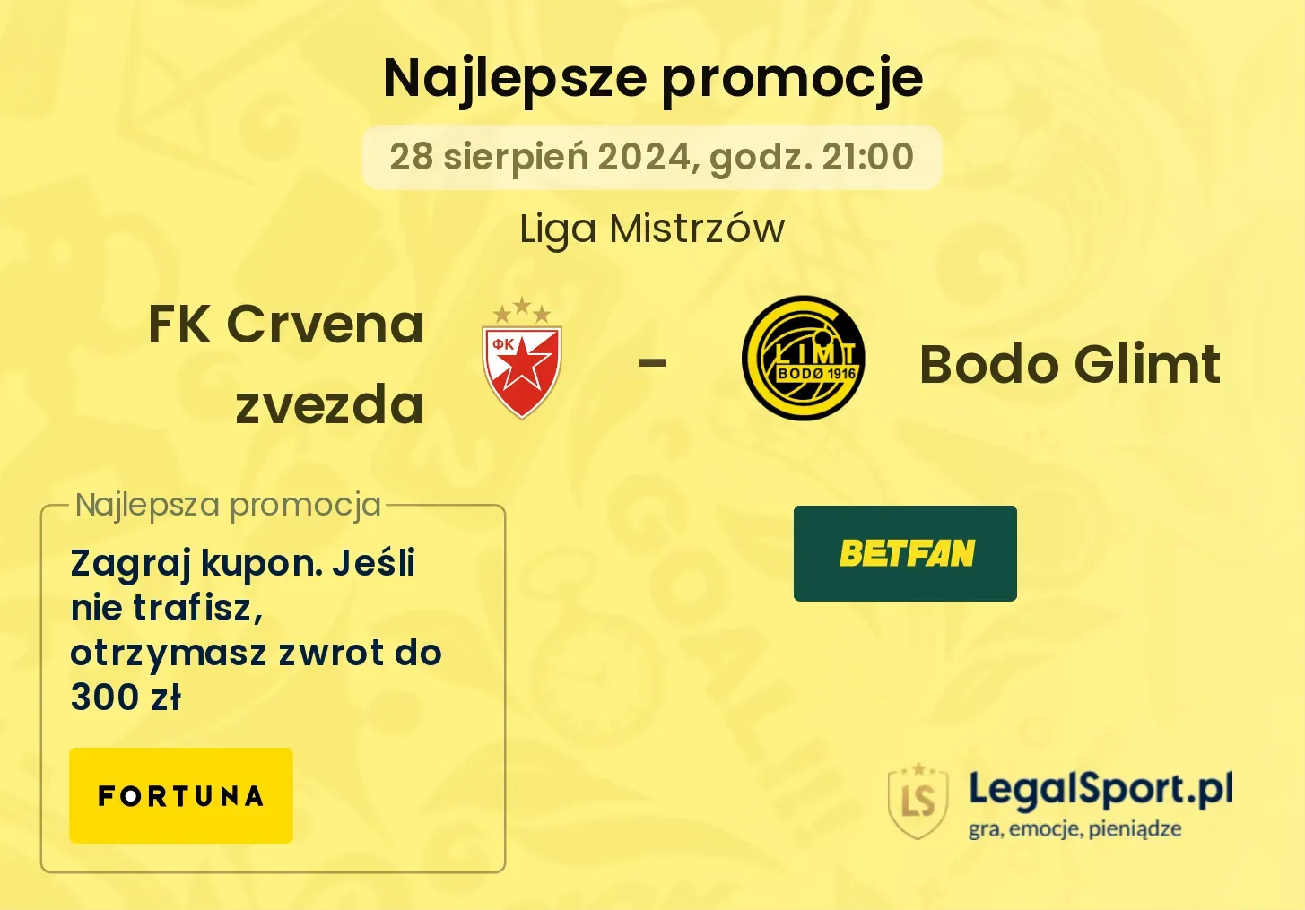 FK Crvena zvezda - Bodo Glimt promocje bonusy na mecz