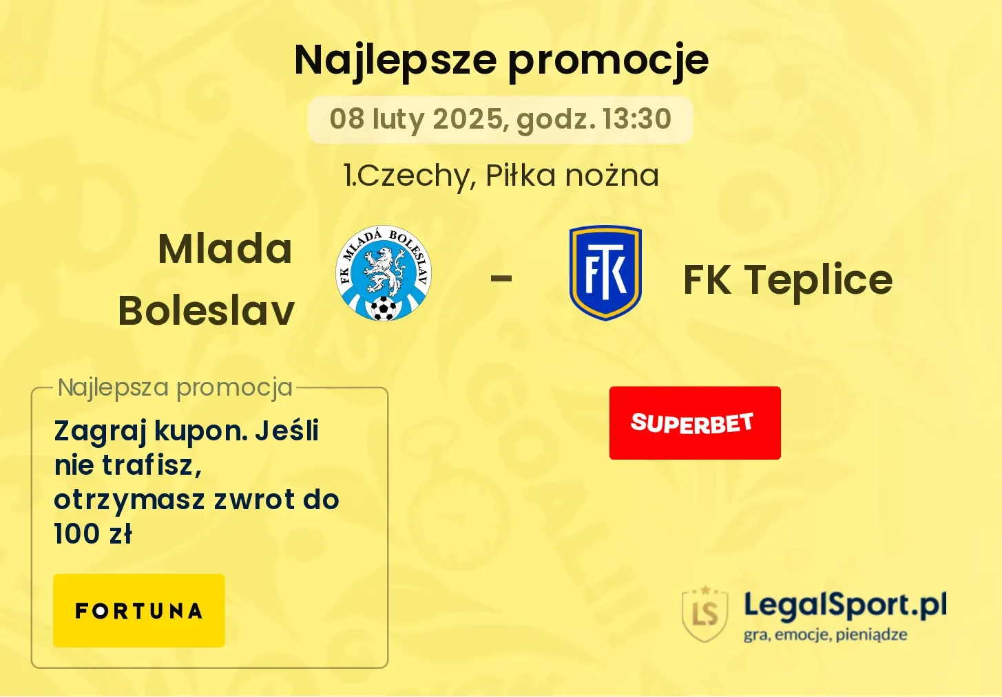 Mlada Boleslav  - FK Teplice promocje u bukmacherów