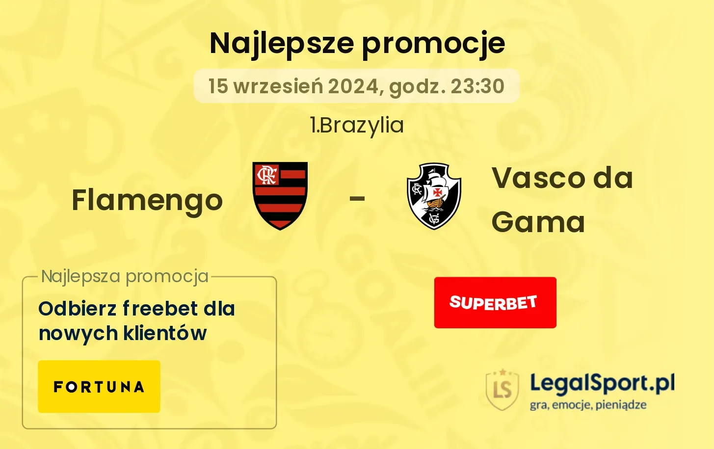 Flamengo - Vasco da Gama promocje bukmacherskie 15.09, 23:30