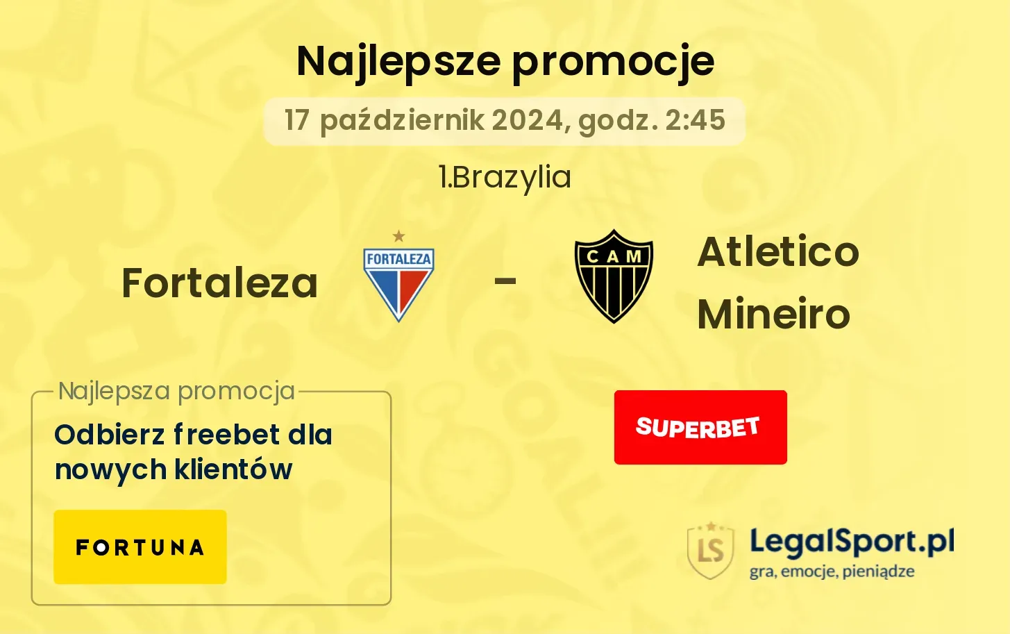 Fortaleza - Atletico Mineiro promocje bonusy na mecz