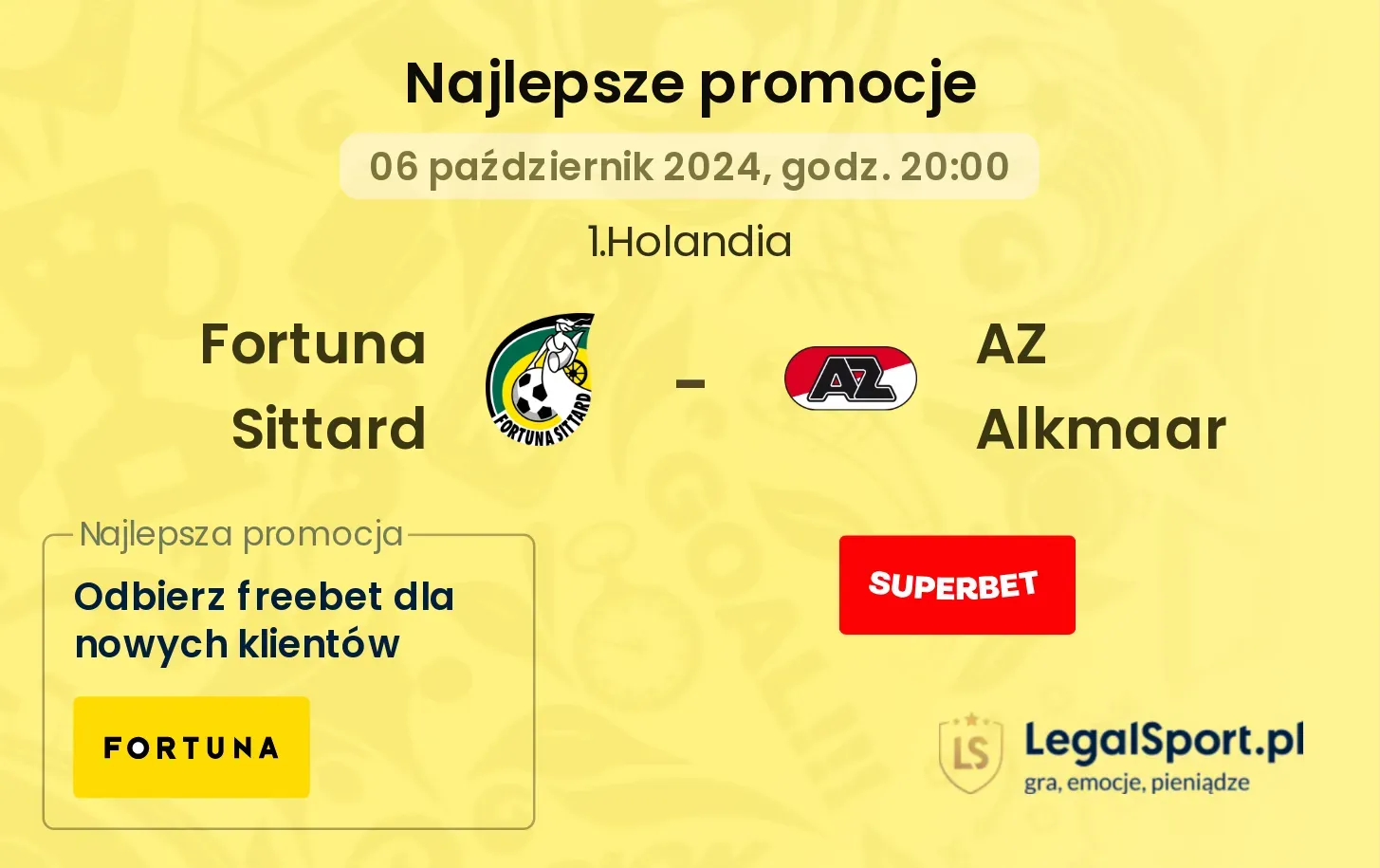 Fortuna Sittard - AZ Alkmaar promocje bukmacherskie 06.10, 20:00