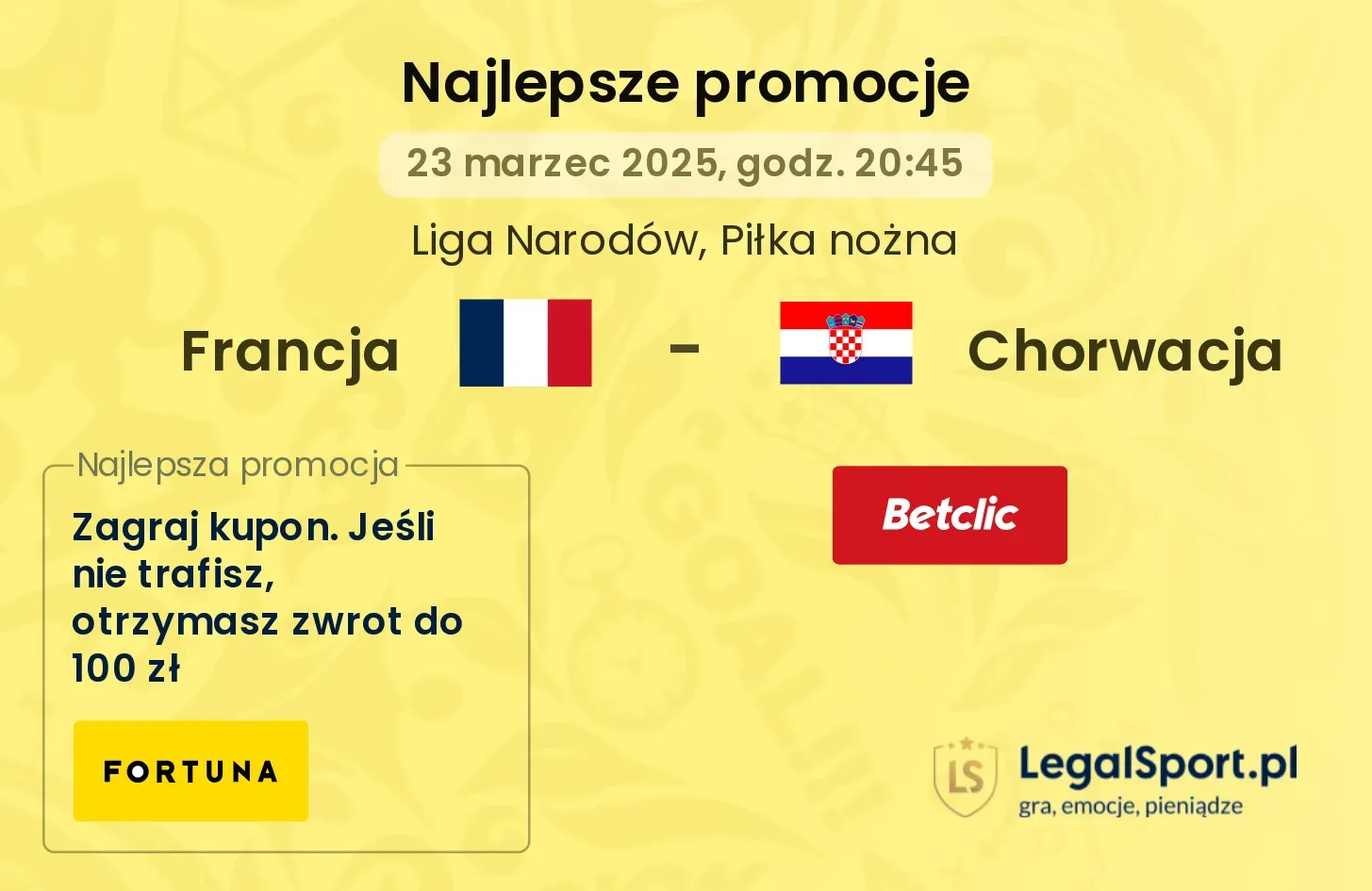 Francja - Chorwacja promocje bonusy na mecz