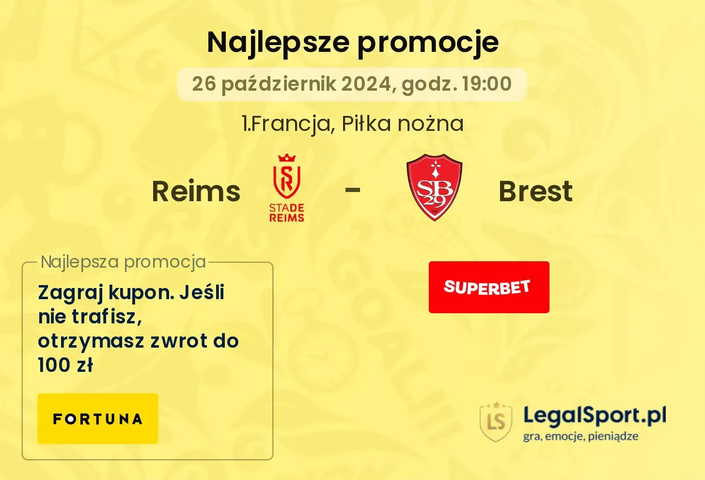 Reims - Brest promocje bonusy na mecz