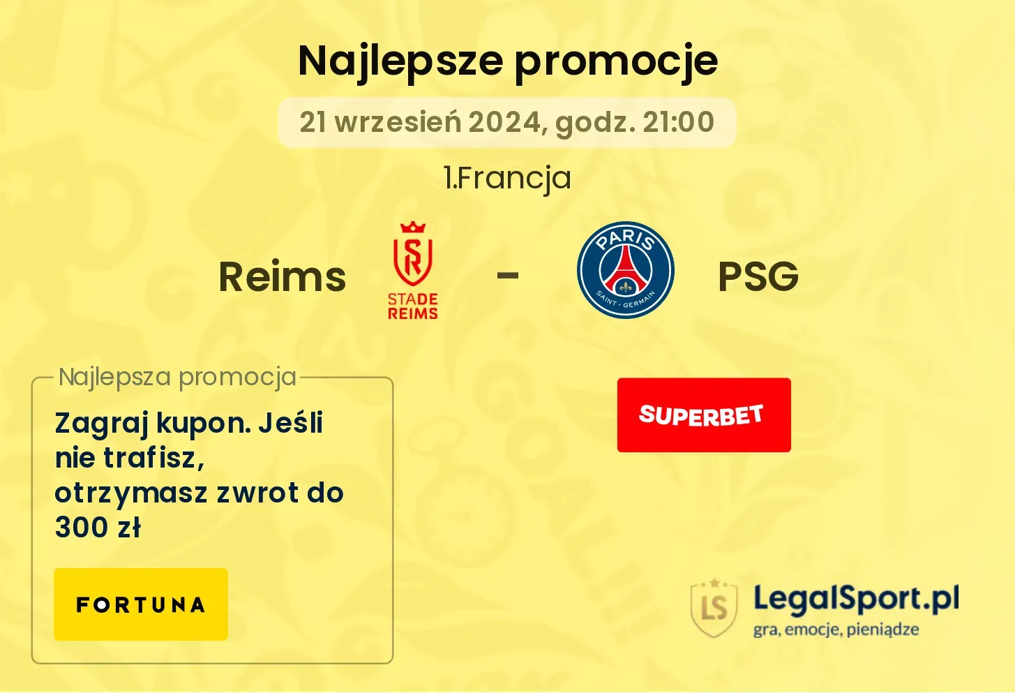 Reims - PSG promocje bonusy na mecz