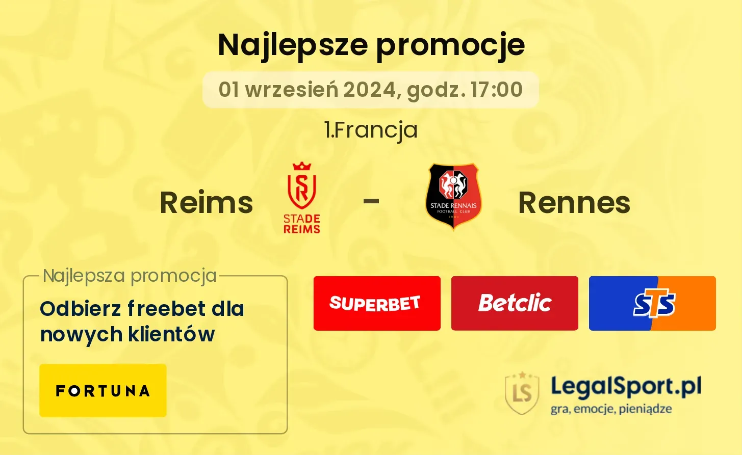 Reims - Rennes promocje bonusy na mecz