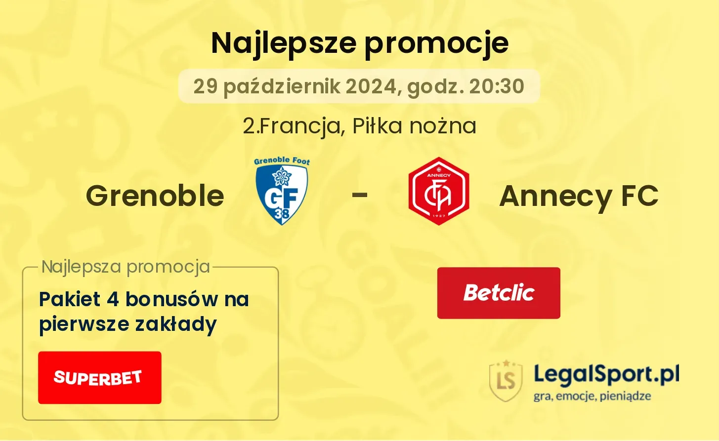 Grenoble - Annecy FC promocje bonusy na mecz