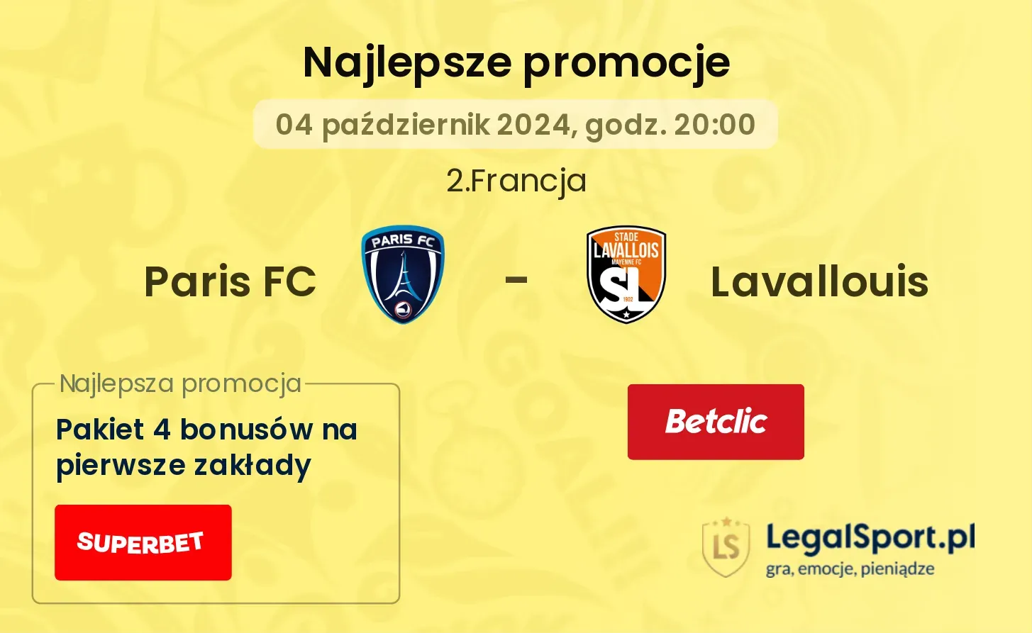 Paris FC - Lavallouis promocje bonusy na mecz