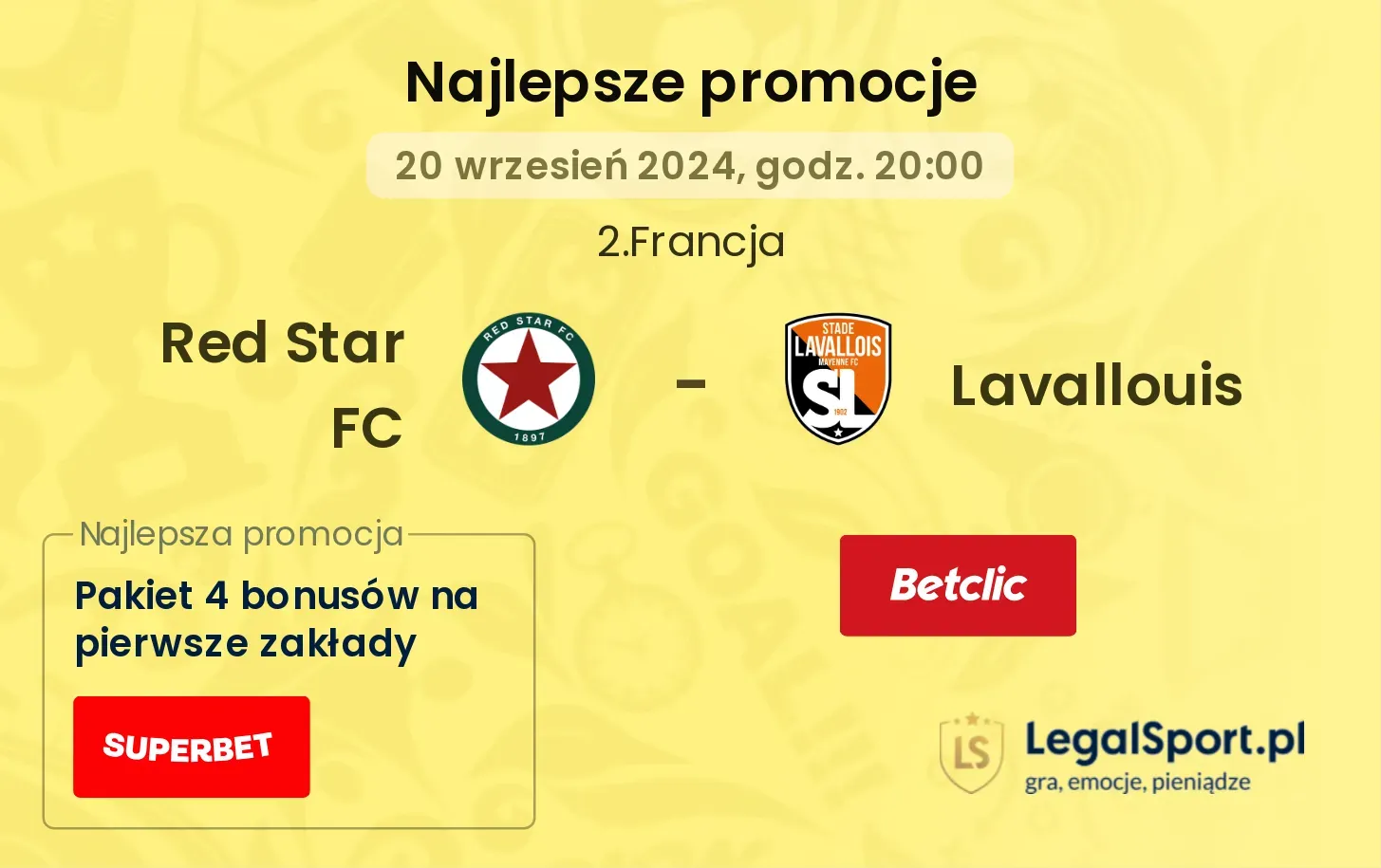 Red Star FC - Lavallouis promocje bonusy na mecz