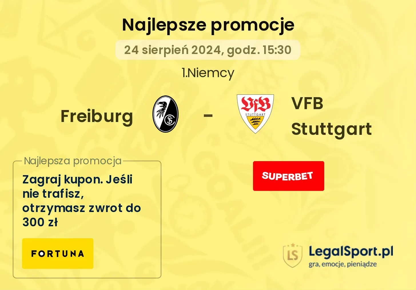 Freiburg - VFB Stuttgart promocje bonusy na mecz