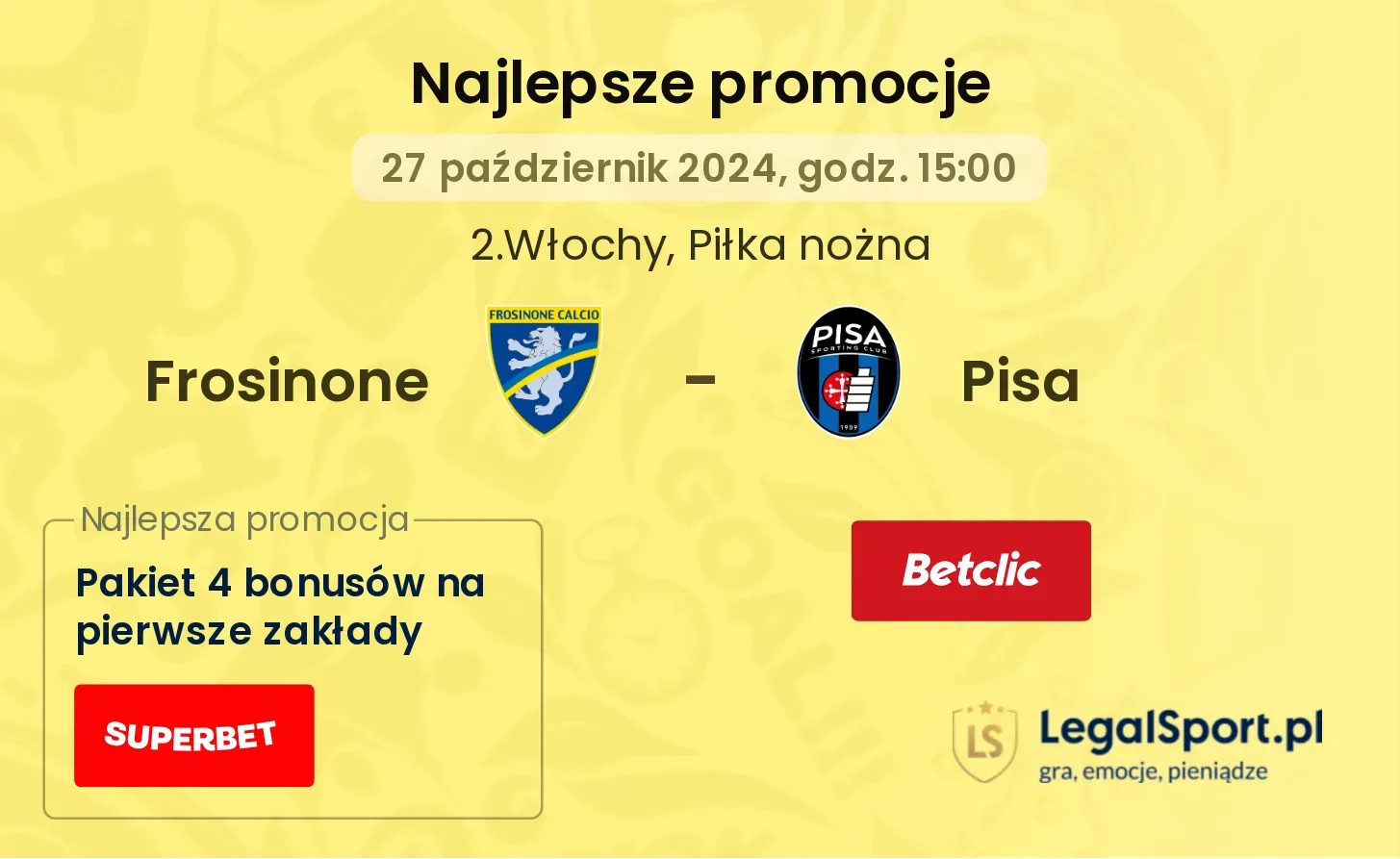 Frosinone - Pisa promocje bonusy na mecz