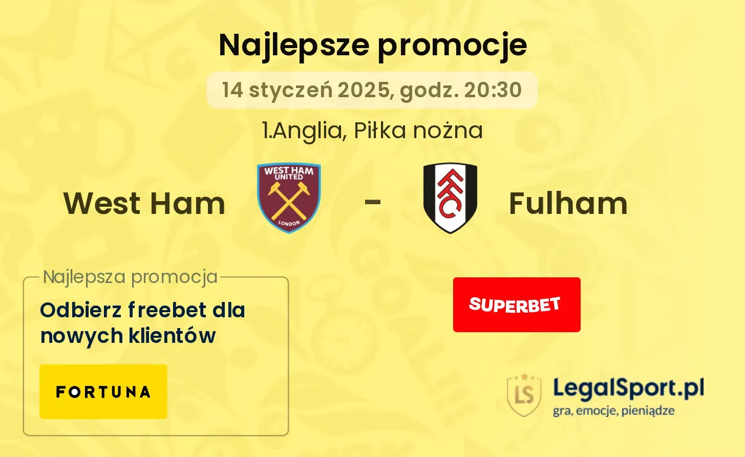 West Ham - Fulham promocje u bukmacherów