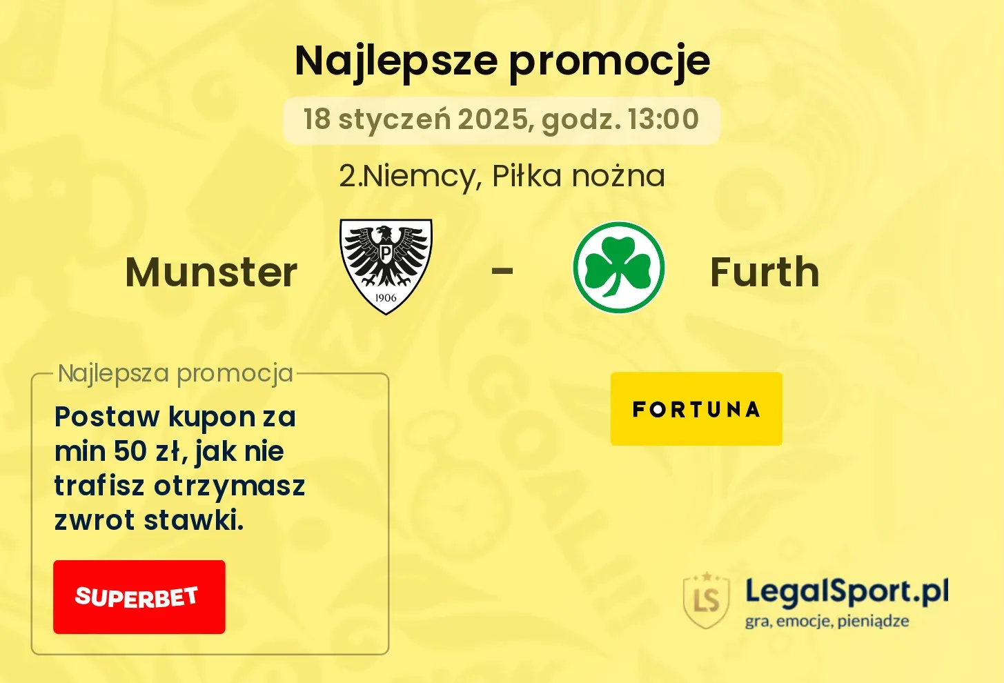 Munster - Furth promocje u bukmacherów