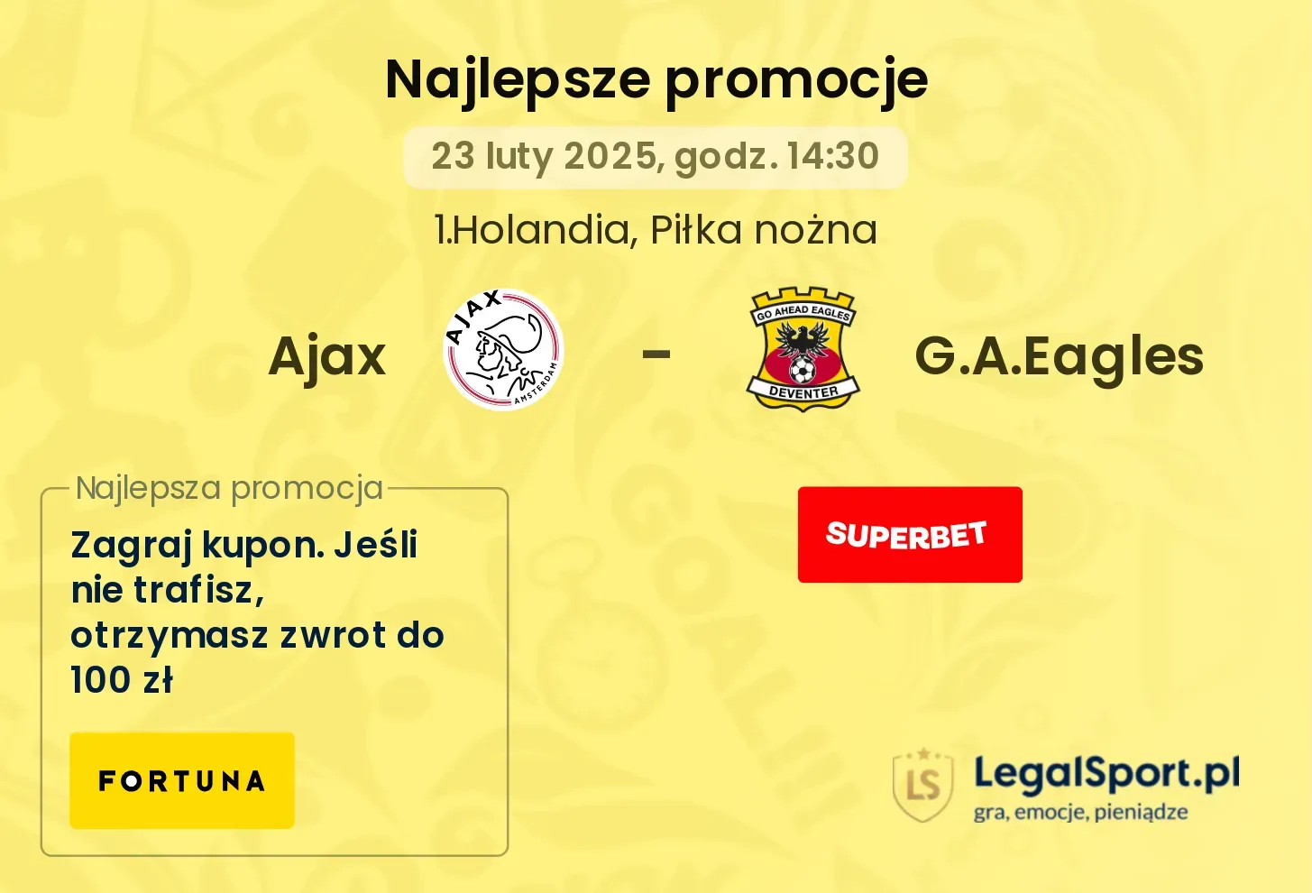 Ajax - G.A.Eagles promocje bukmacherskie