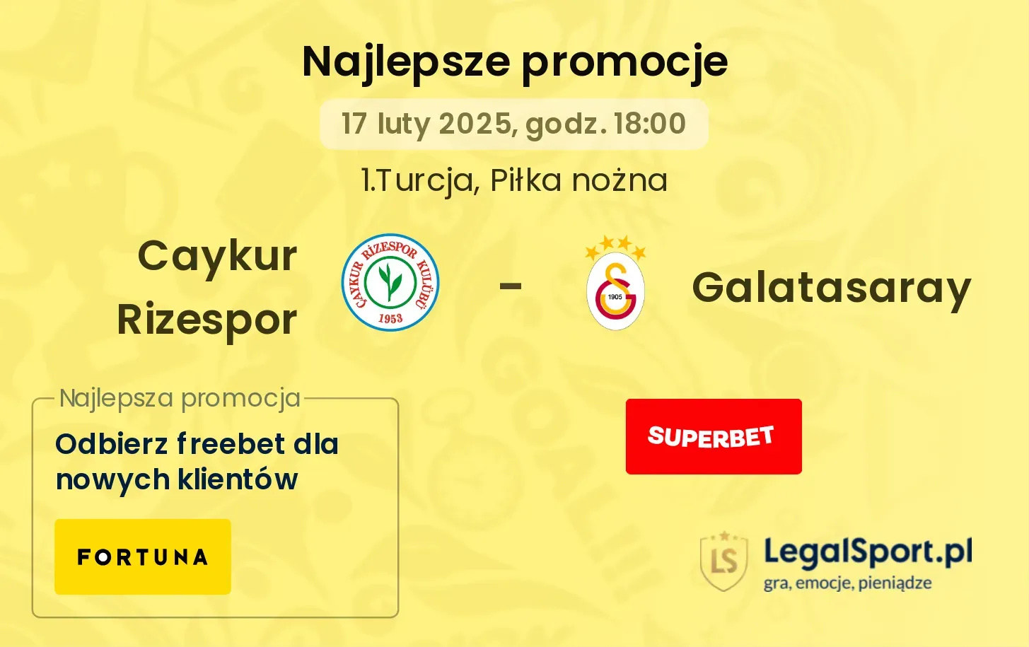 Galatasaray - Caykur Rizespor promocje bukmacherskie 14.09, 19:00