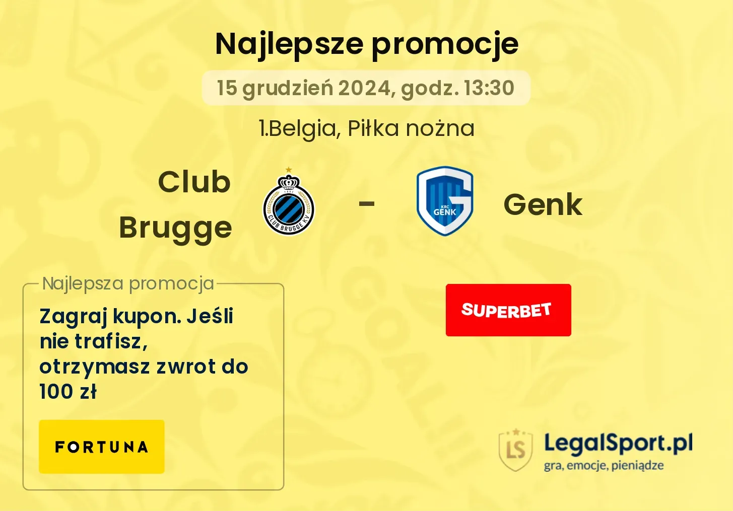 Club Brugge - Genk promocje bukmacherskie