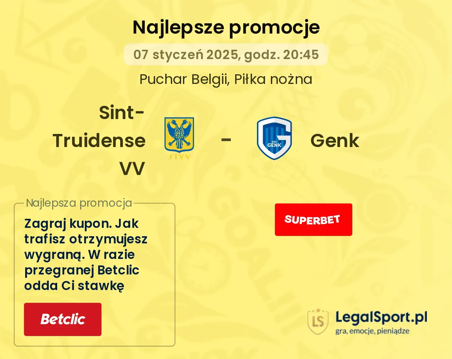 Sint-Truidense VV - Genk promocje u bukmacherów