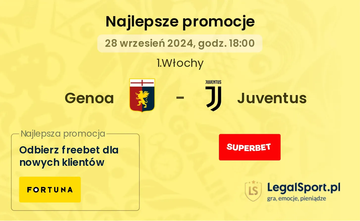 Genoa - Juventus promocje bonusy na mecz