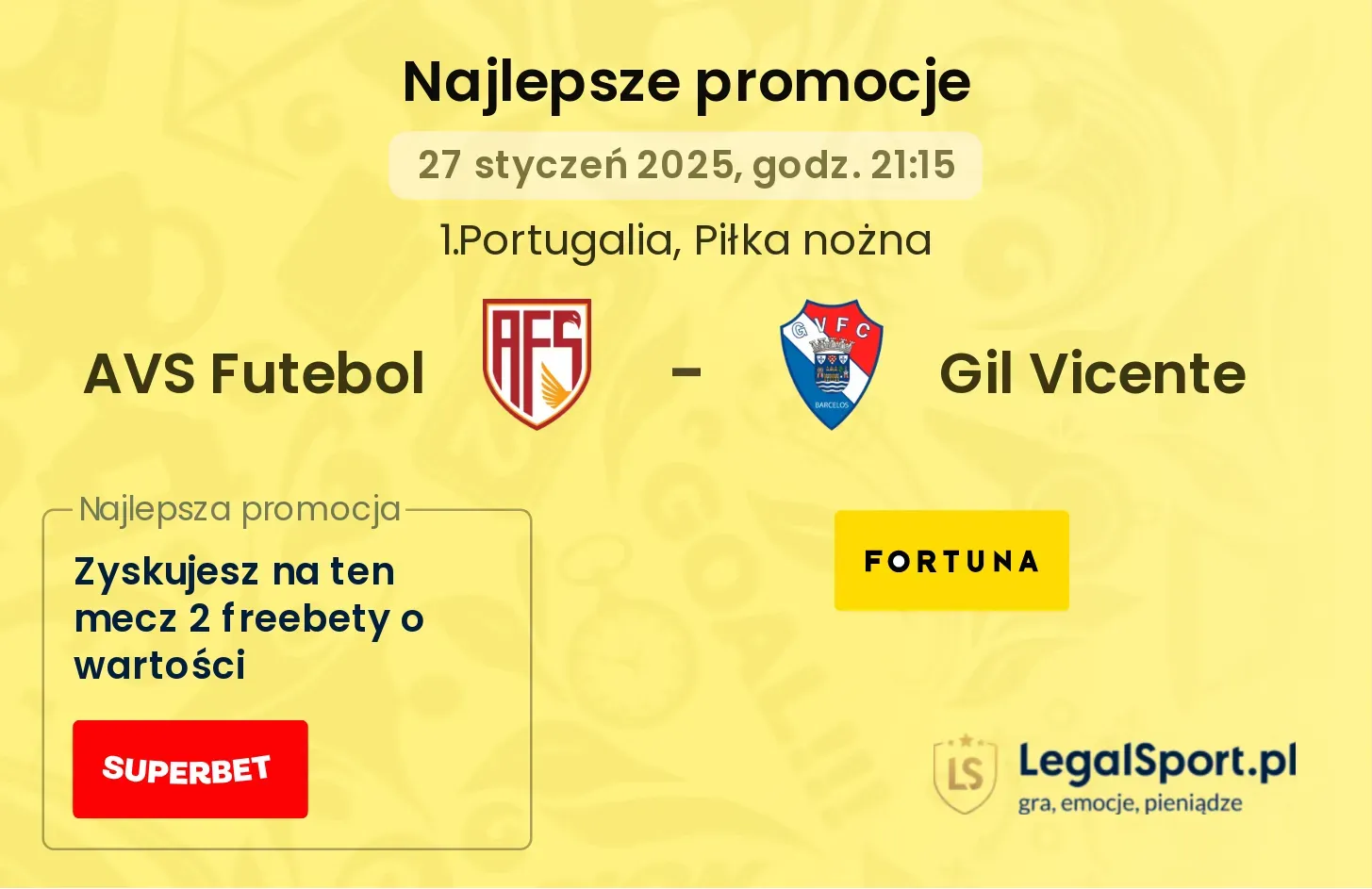 AVS Futebol - Gil Vicente promocje bukmacherskie