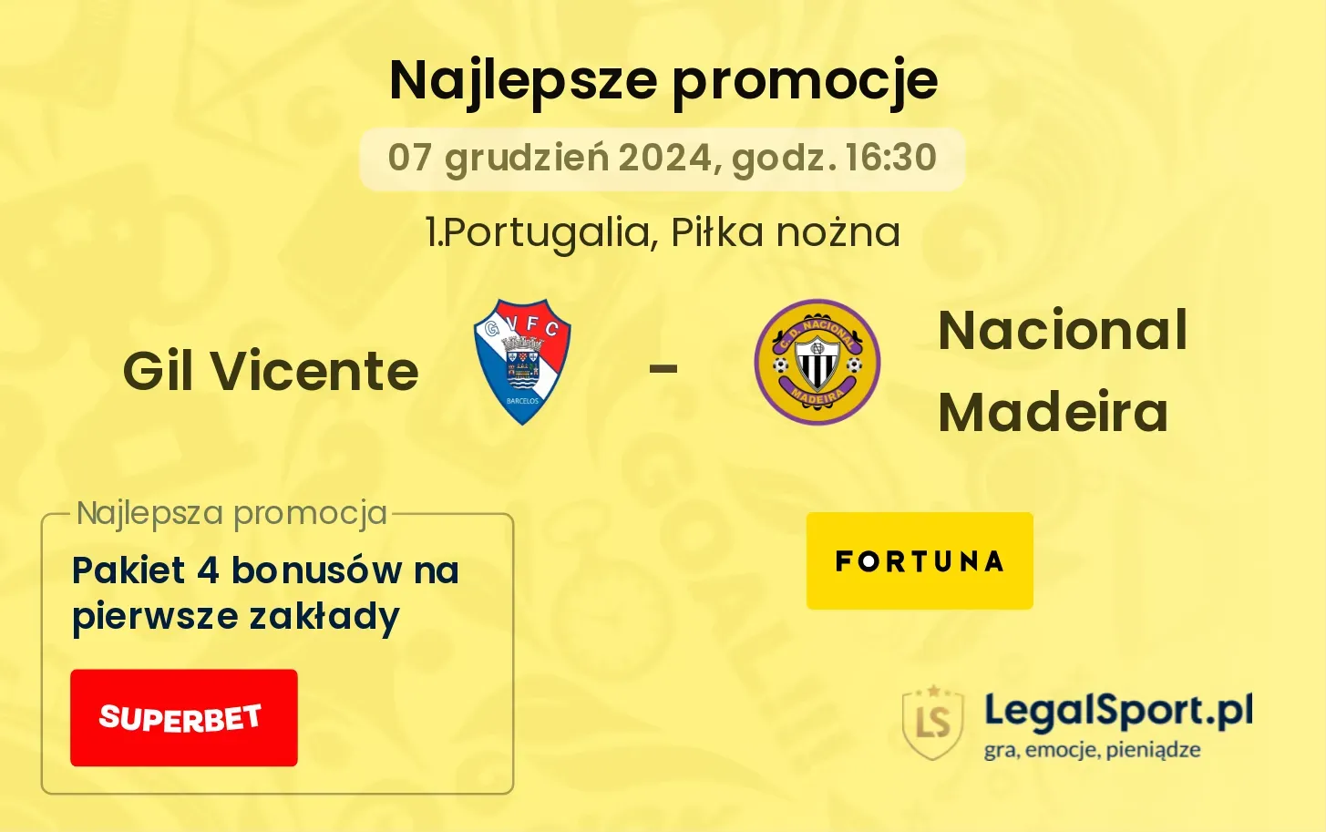 Gil Vicente - Nacional Madeira promocje bonusy na mecz