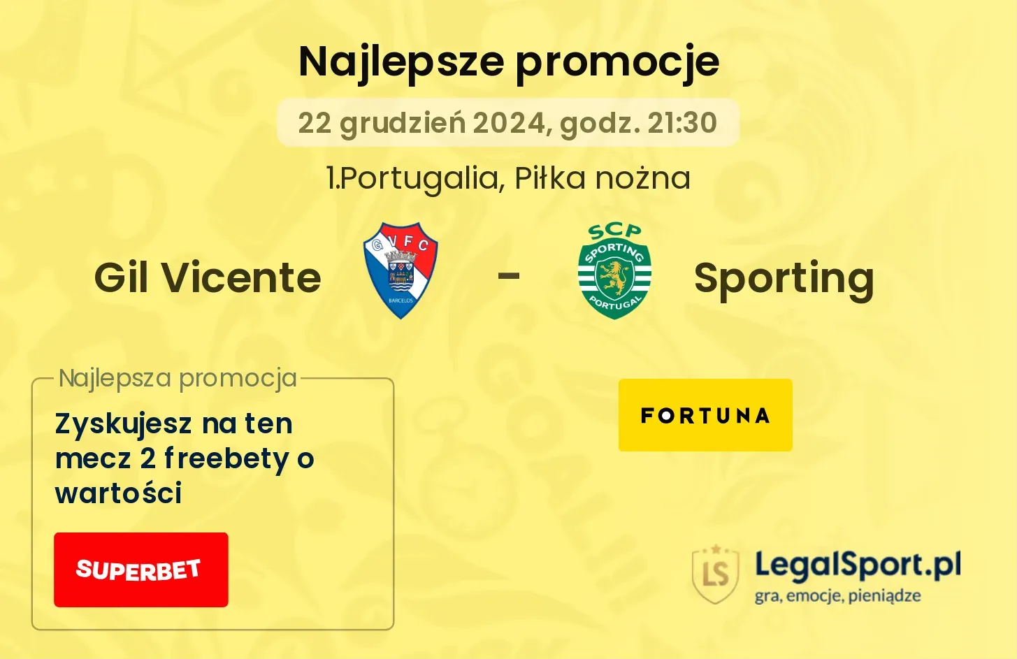 Gil Vicente - Sporting promocje bonusy na mecz