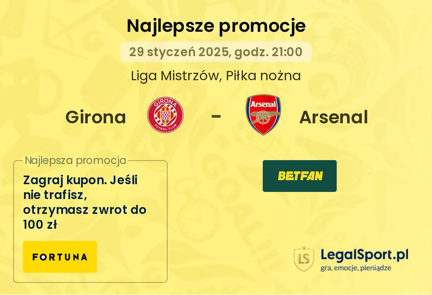 Girona - Arsenal promocje bonusy na mecz