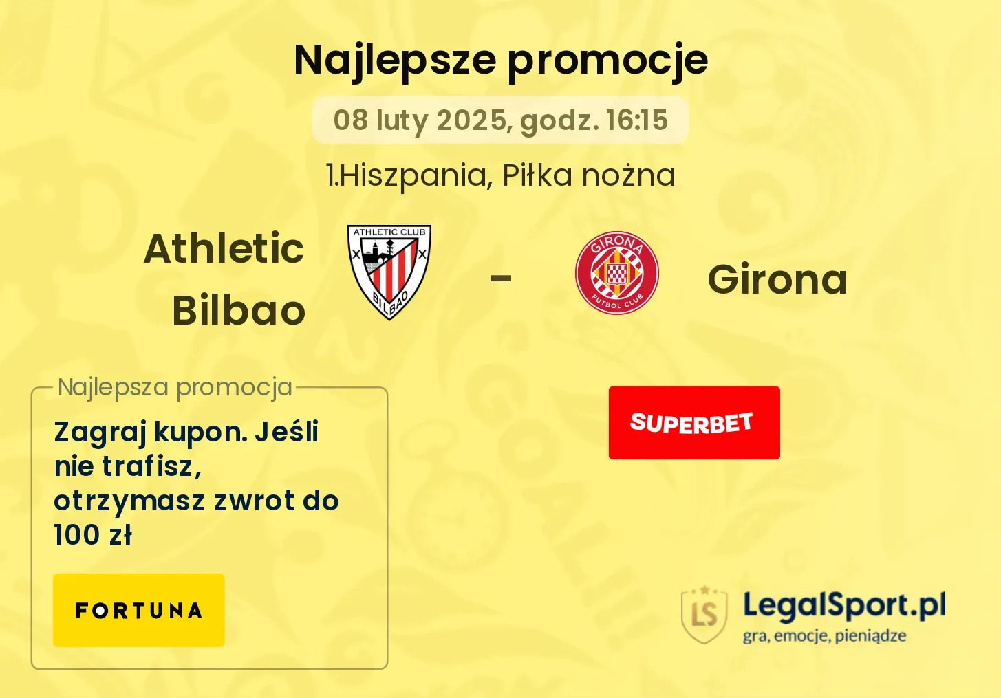 Girona - Athletic Bilbao promocje u bukmacherów 06.10, 14:00