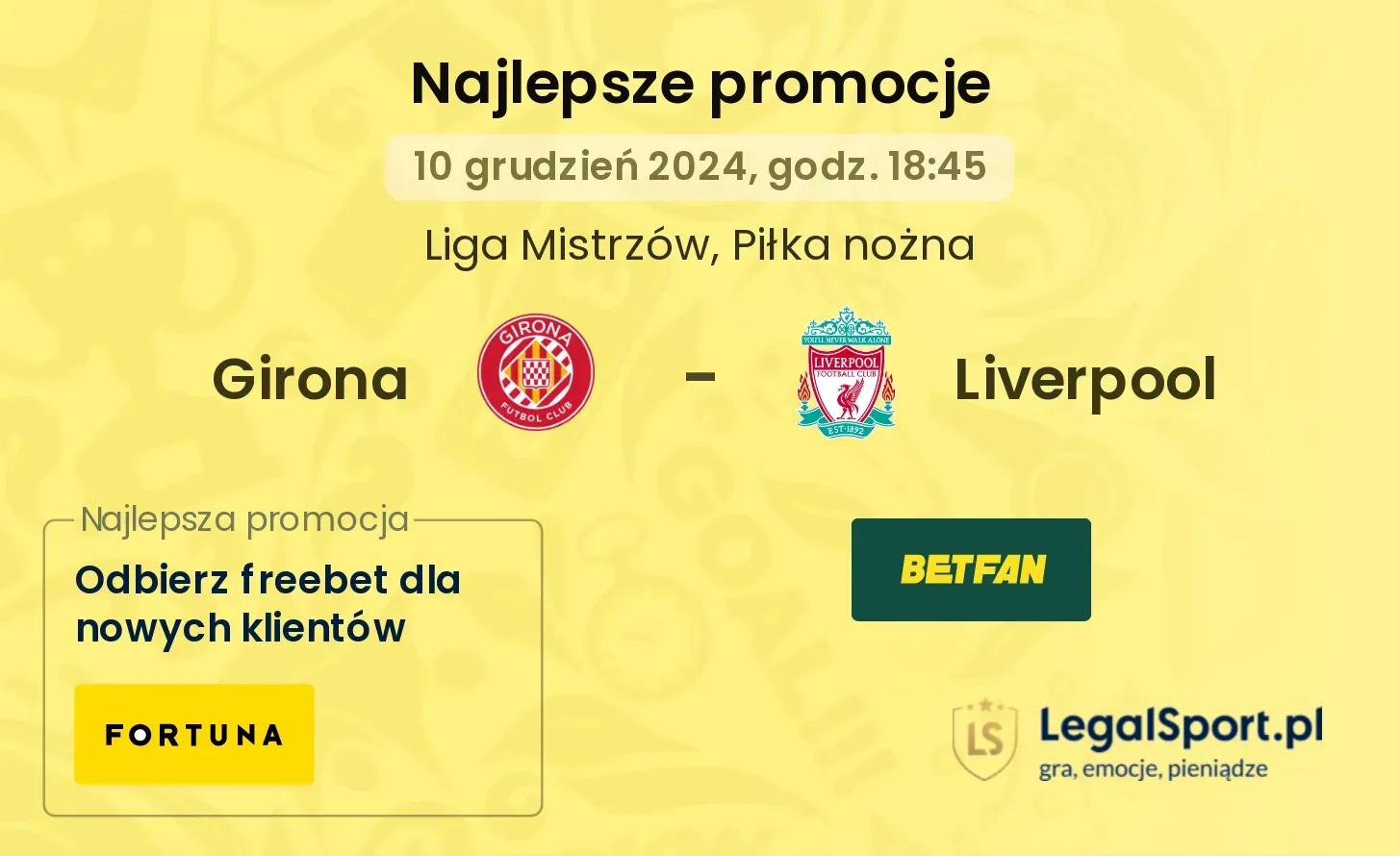 Girona - Liverpool promocje bonusy na mecz