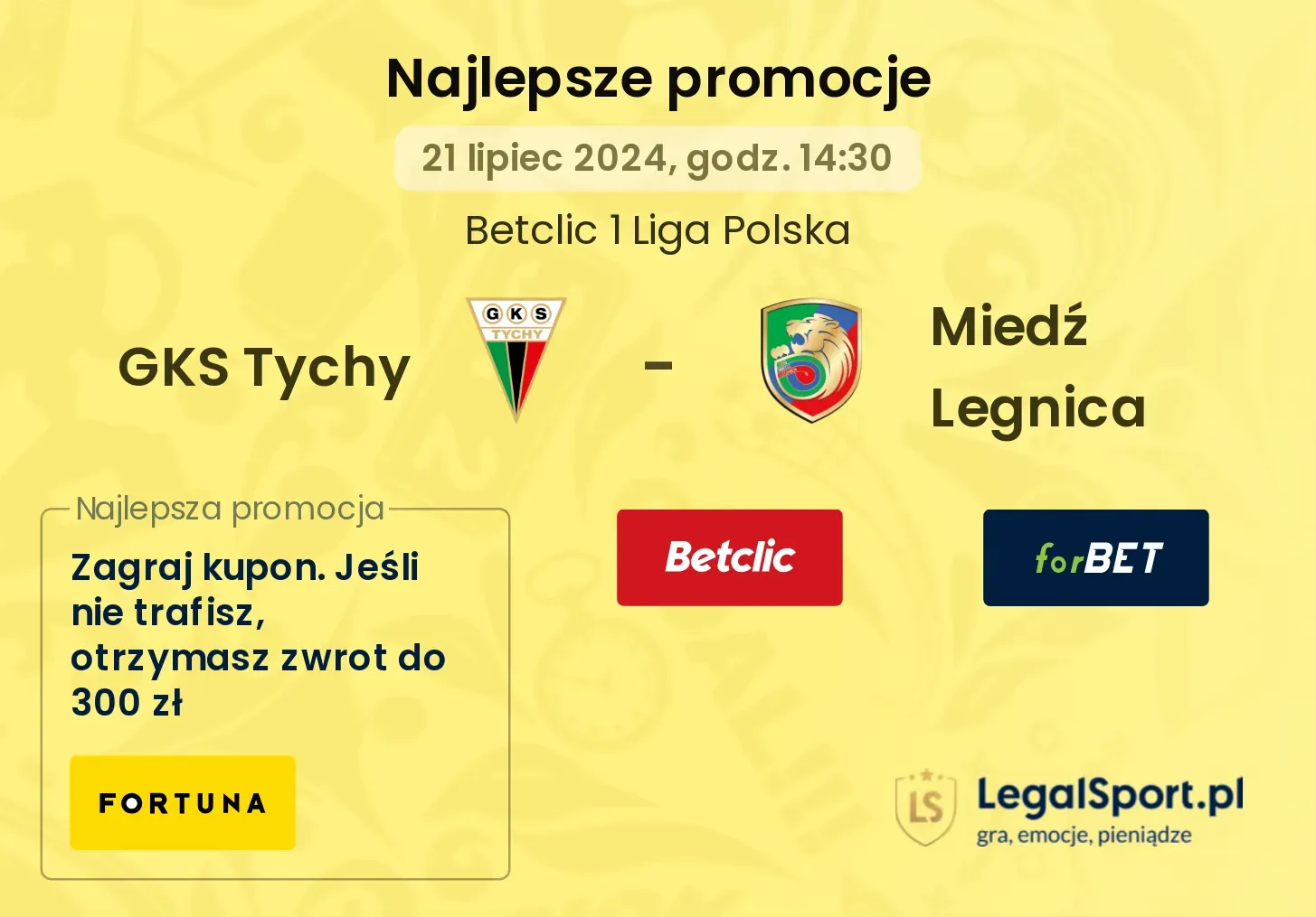 GKS Tychy - Miedź Legnica promocje bonusy na mecz