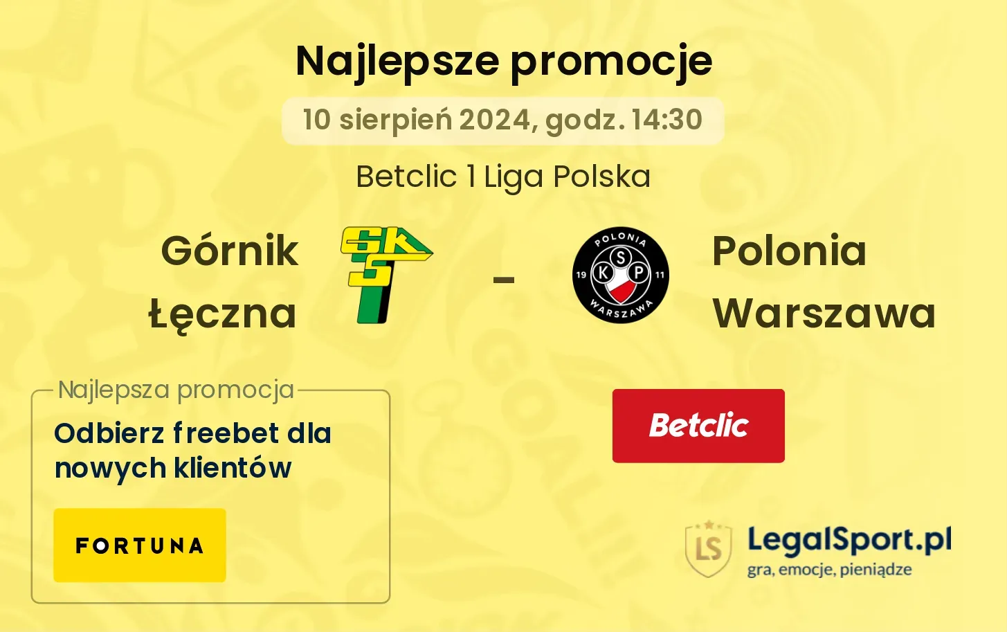 Górnik Łęczna - Polonia Warszawa promocje bonusy na mecz