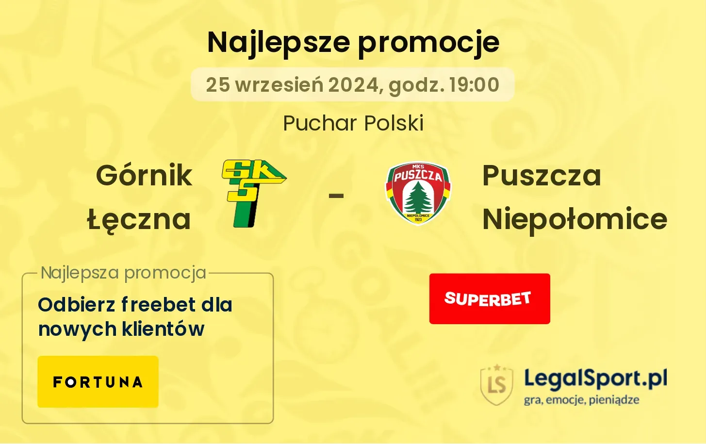 Górnik Łęczna - Puszcza Niepołomice promocje bonusy na mecz