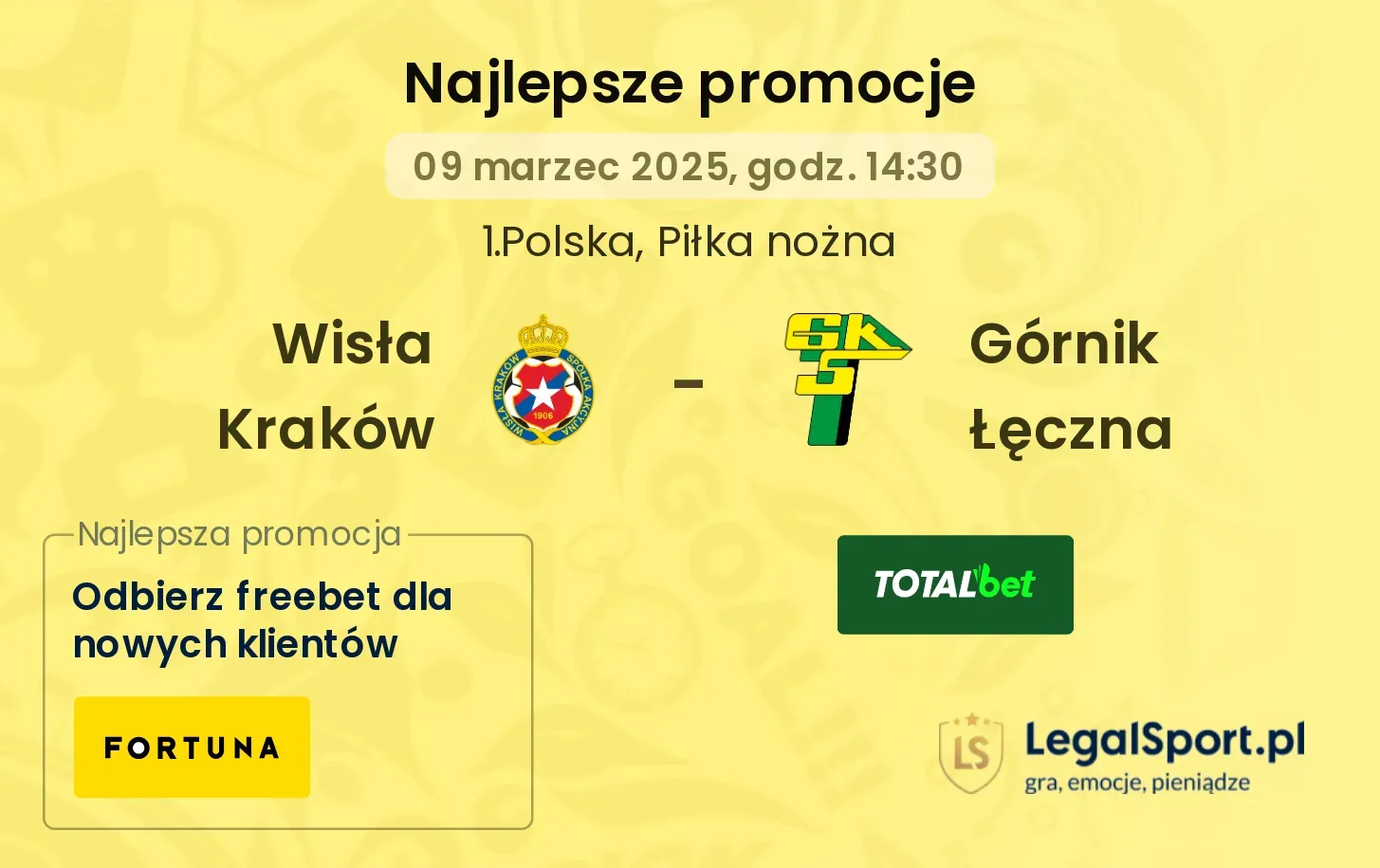 Wisła Kraków - Górnik Łęczna promocje bukmacherskie