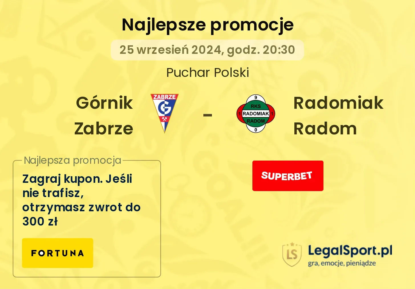 Górnik Zabrze - Radomiak Radom promocje bonusy na mecz