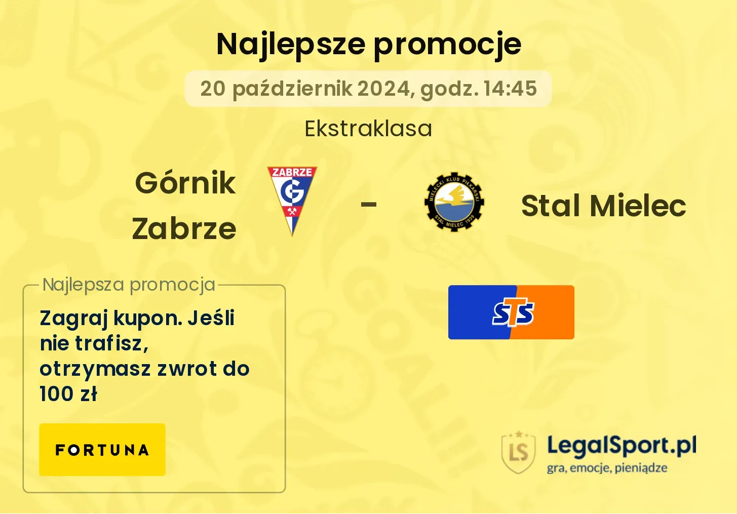 Górnik Zabrze - Stal Mielec promocje bonusy na mecz