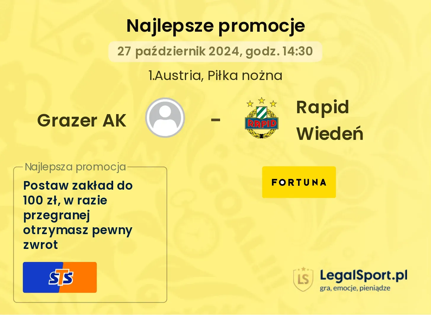 Grazer AK - Rapid Wiedeń promocje bonusy na mecz