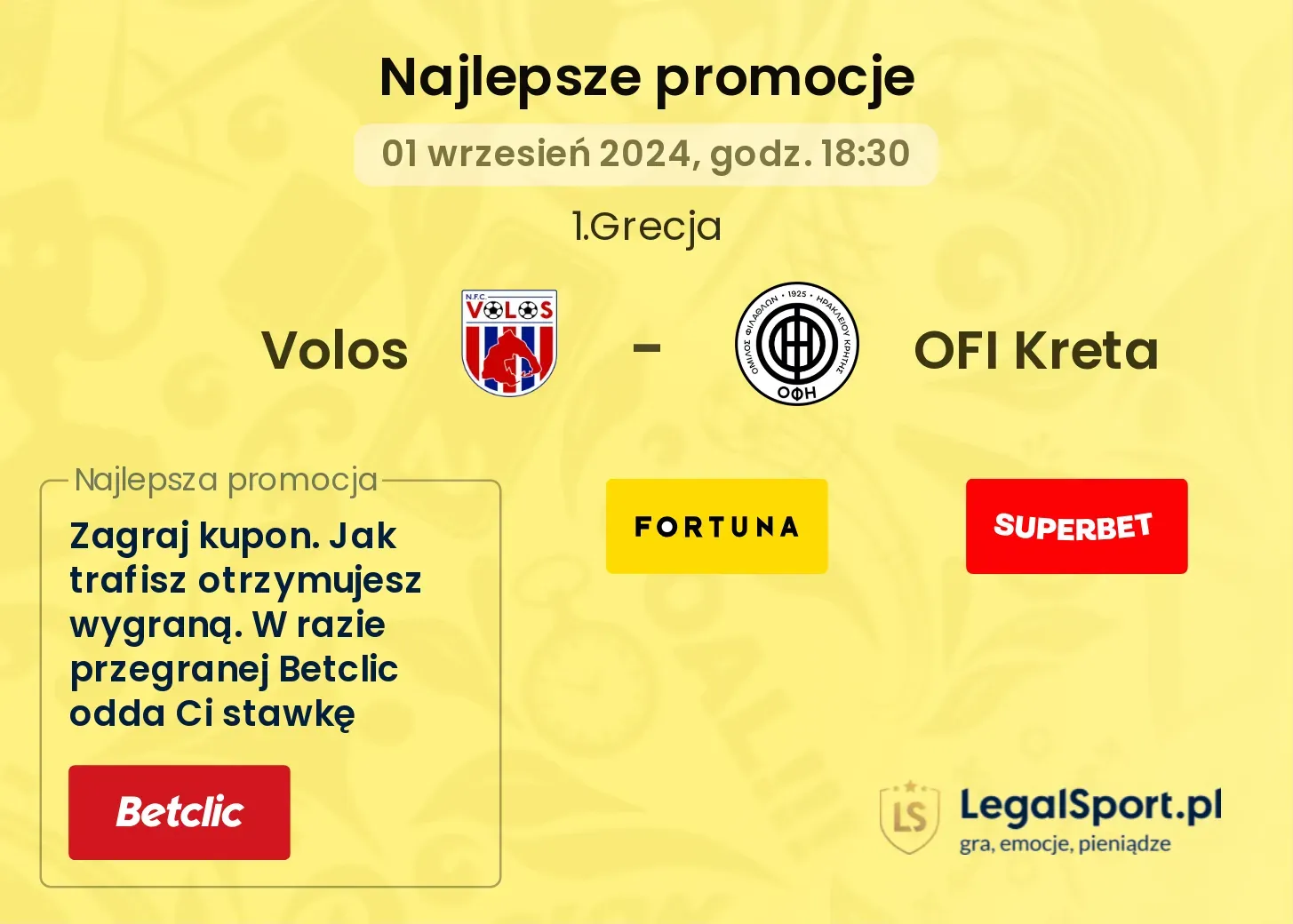 Volos - OFI Kreta promocje bonusy na mecz