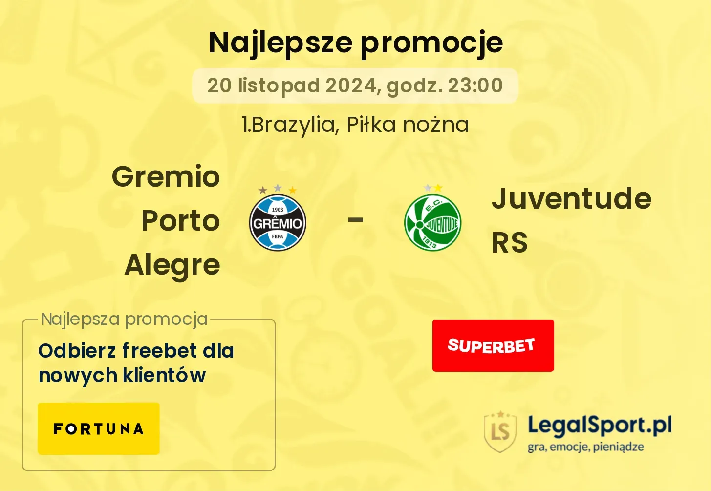 Gremio Porto Alegre - Juventude RS promocje bonusy na mecz