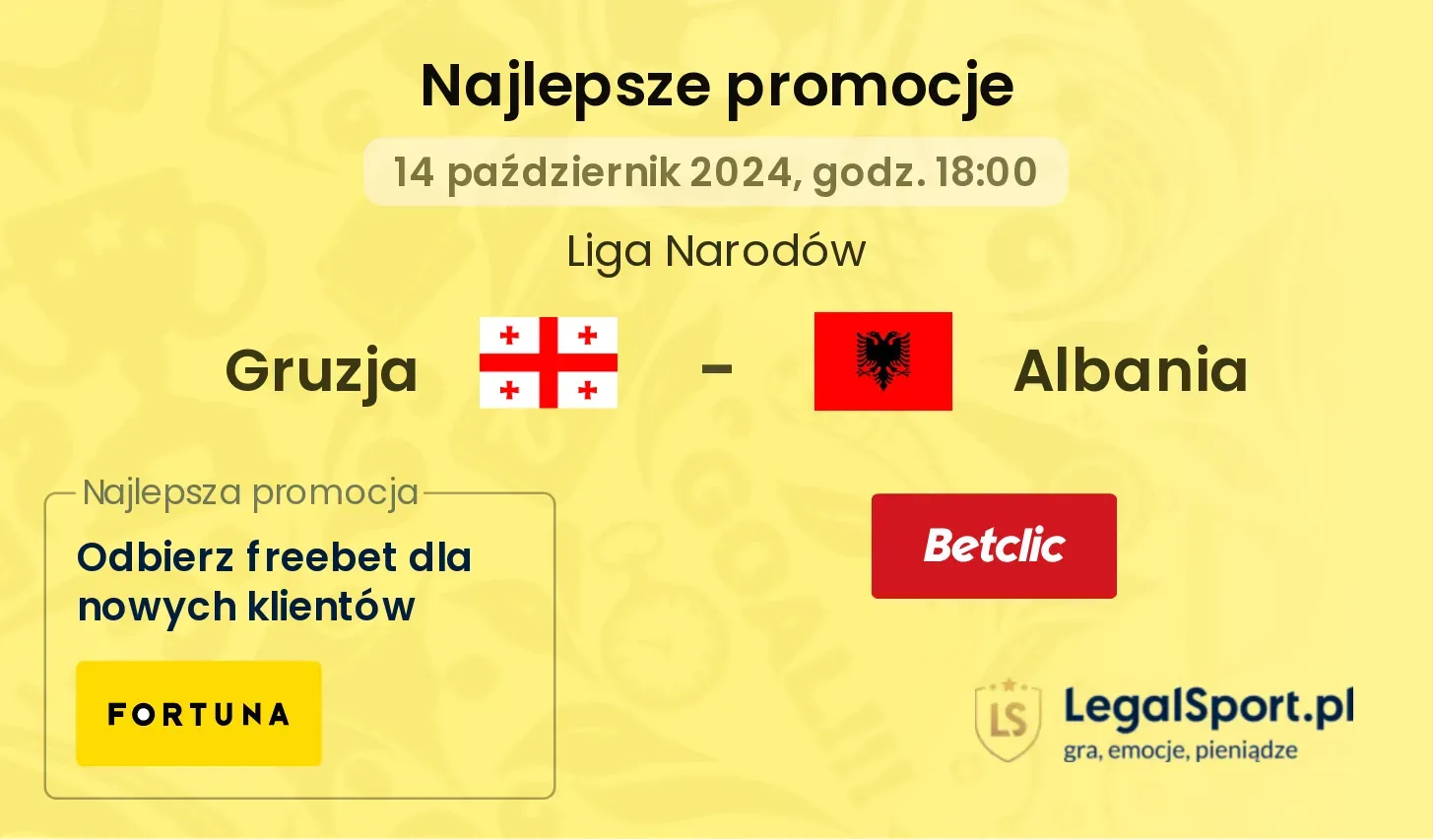 Gruzja - Albania promocje bonusy na mecz