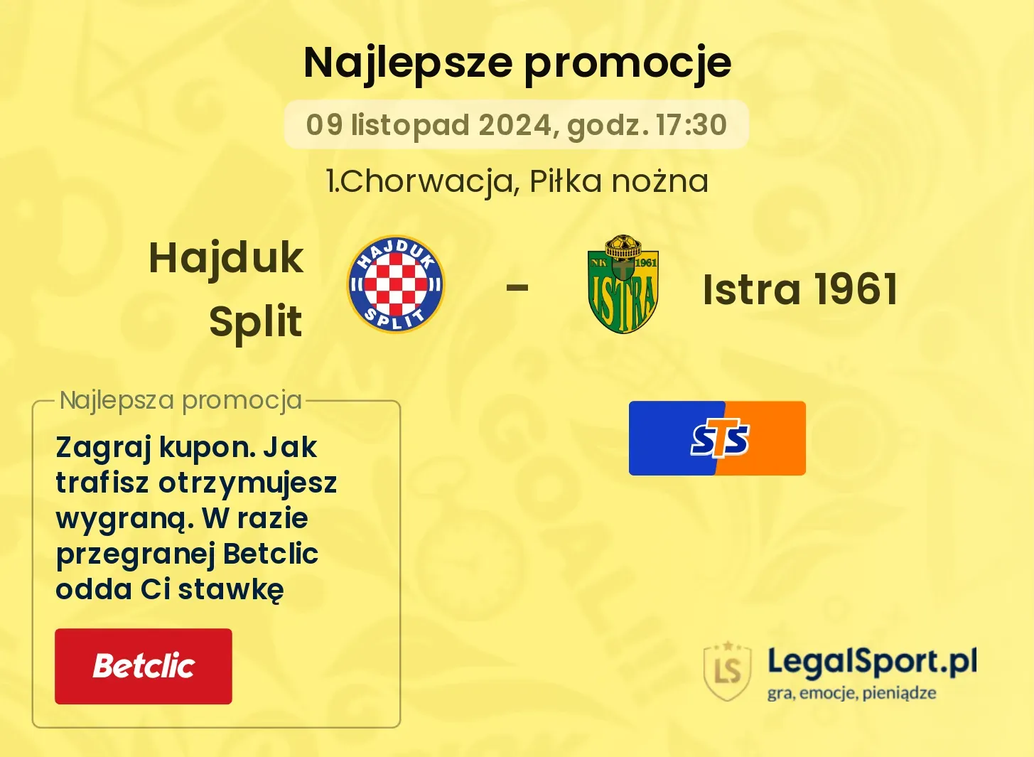 Hajduk Split - Istra 1961 promocje bonusy na mecz