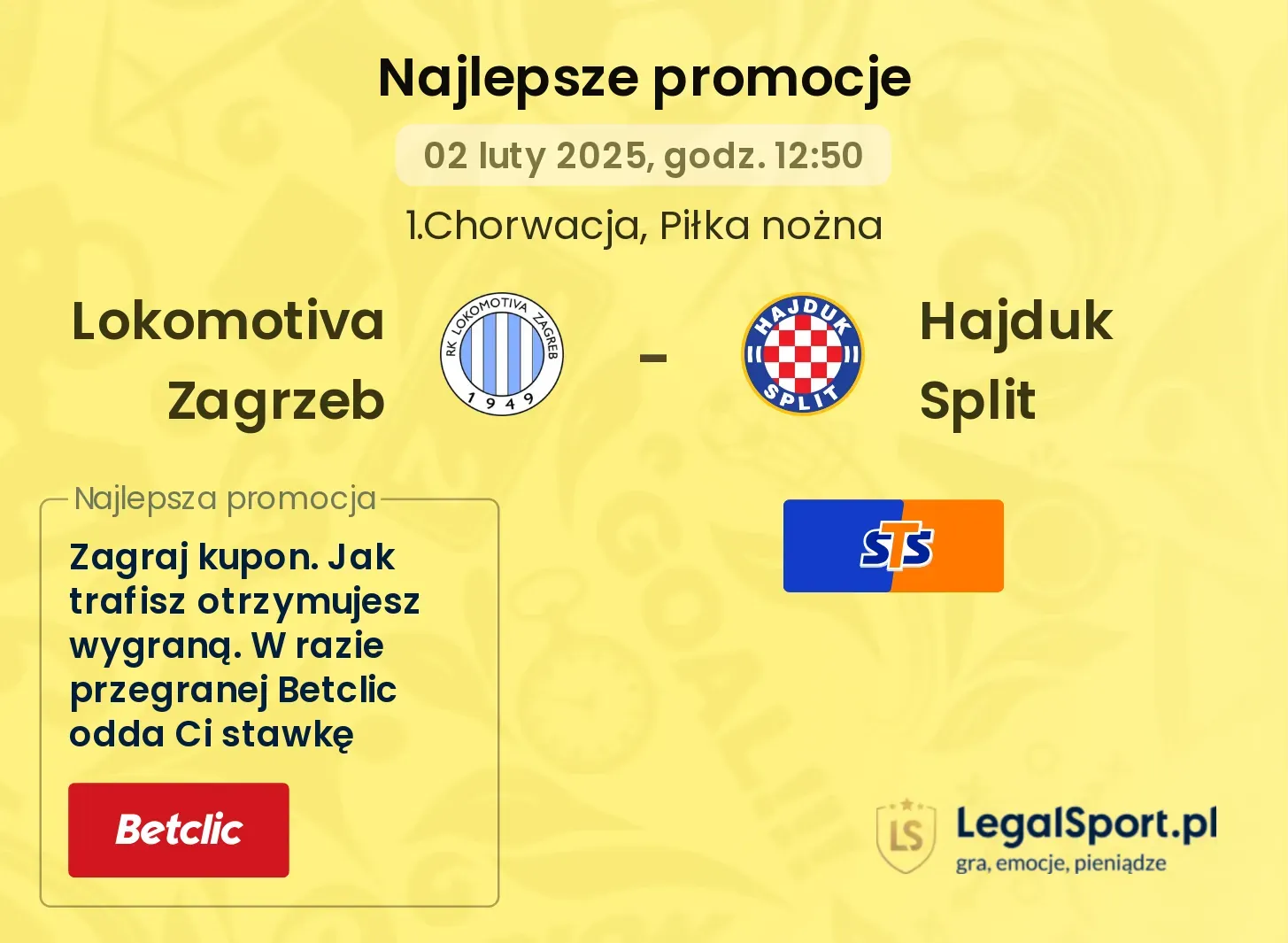 Lokomotiva Zagrzeb - Hajduk Split promocje bukmacherskie