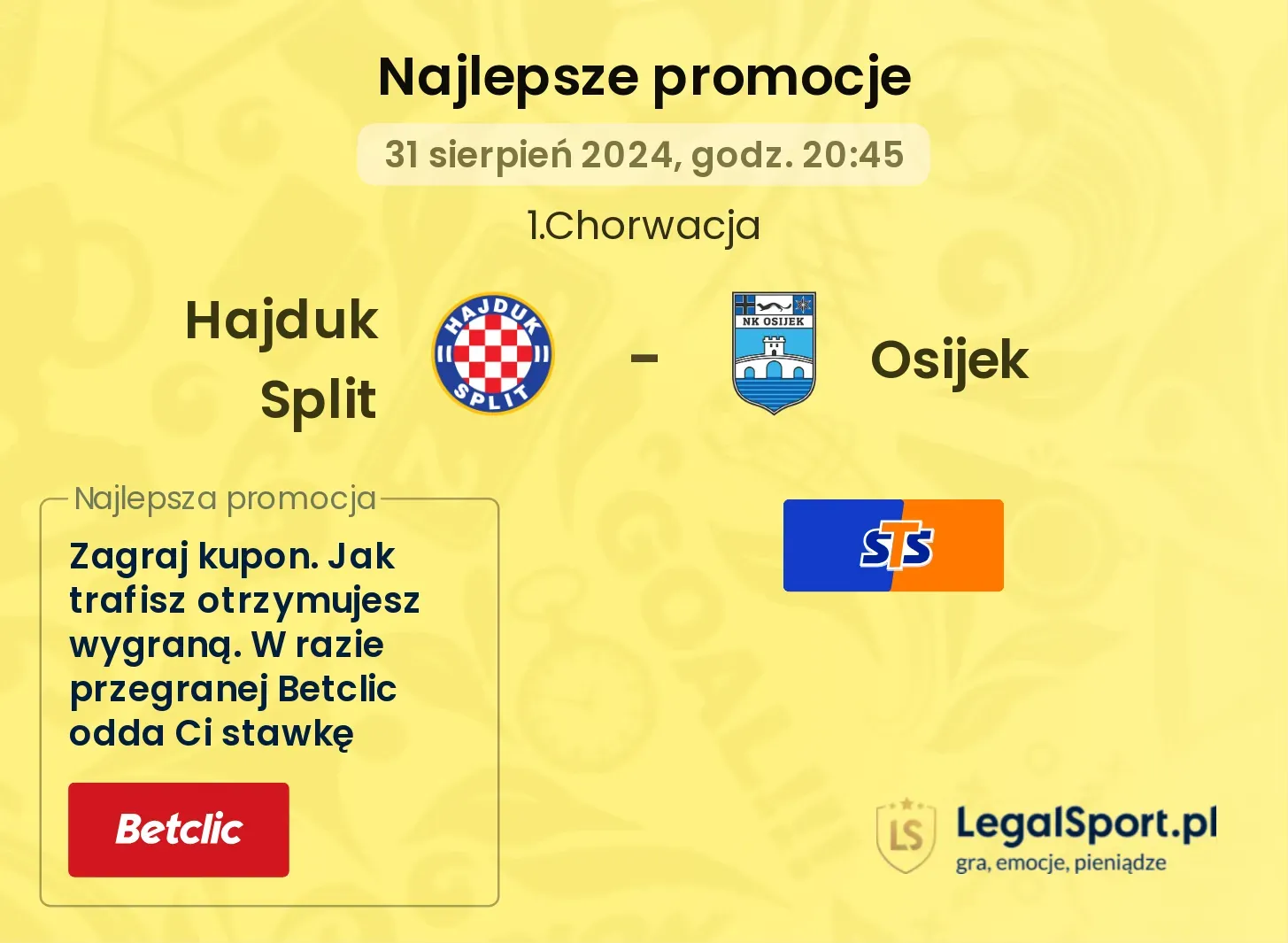 Hajduk Split - Osijek promocje bonusy na mecz