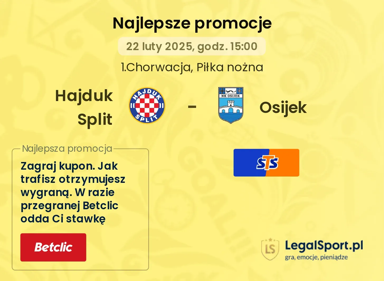 Hajduk Split - Osijek promocje bukmacherskie