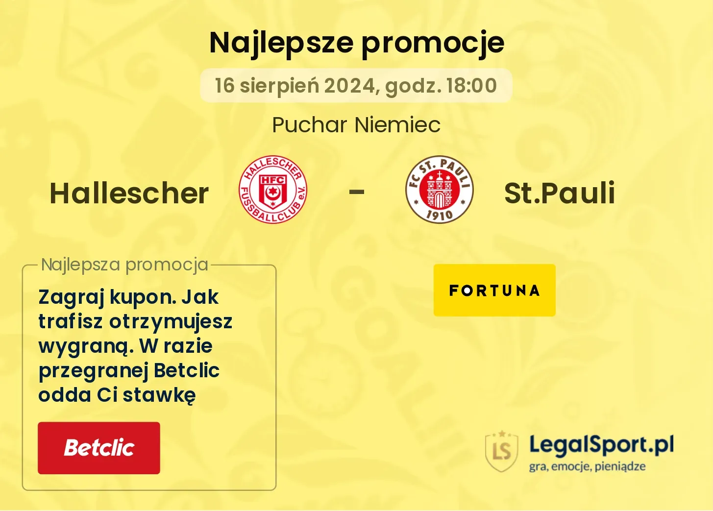 Hallescher - St.Pauli promocje bonusy na mecz