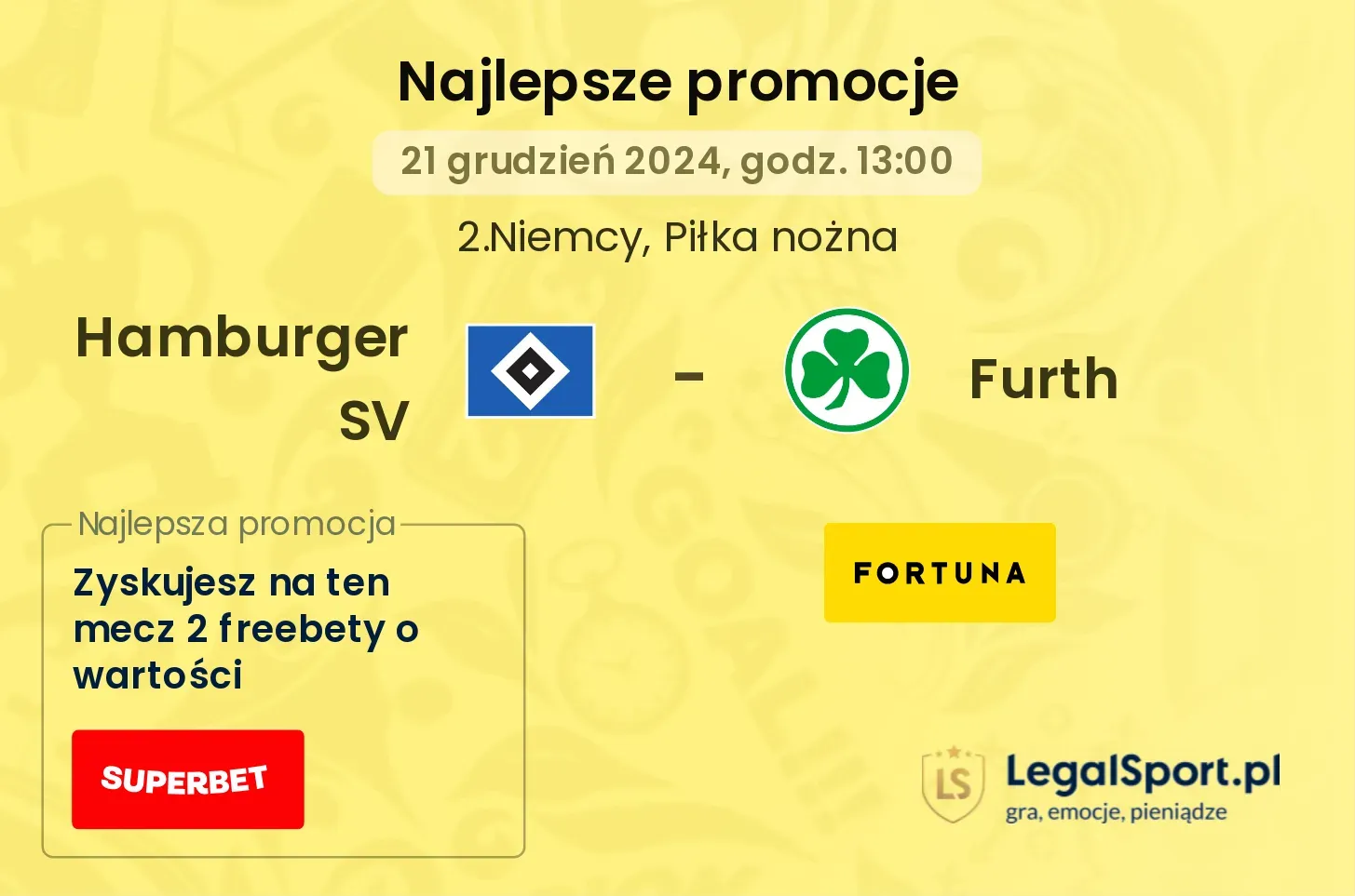 Hamburger SV - Furth promocje bukmacherskie