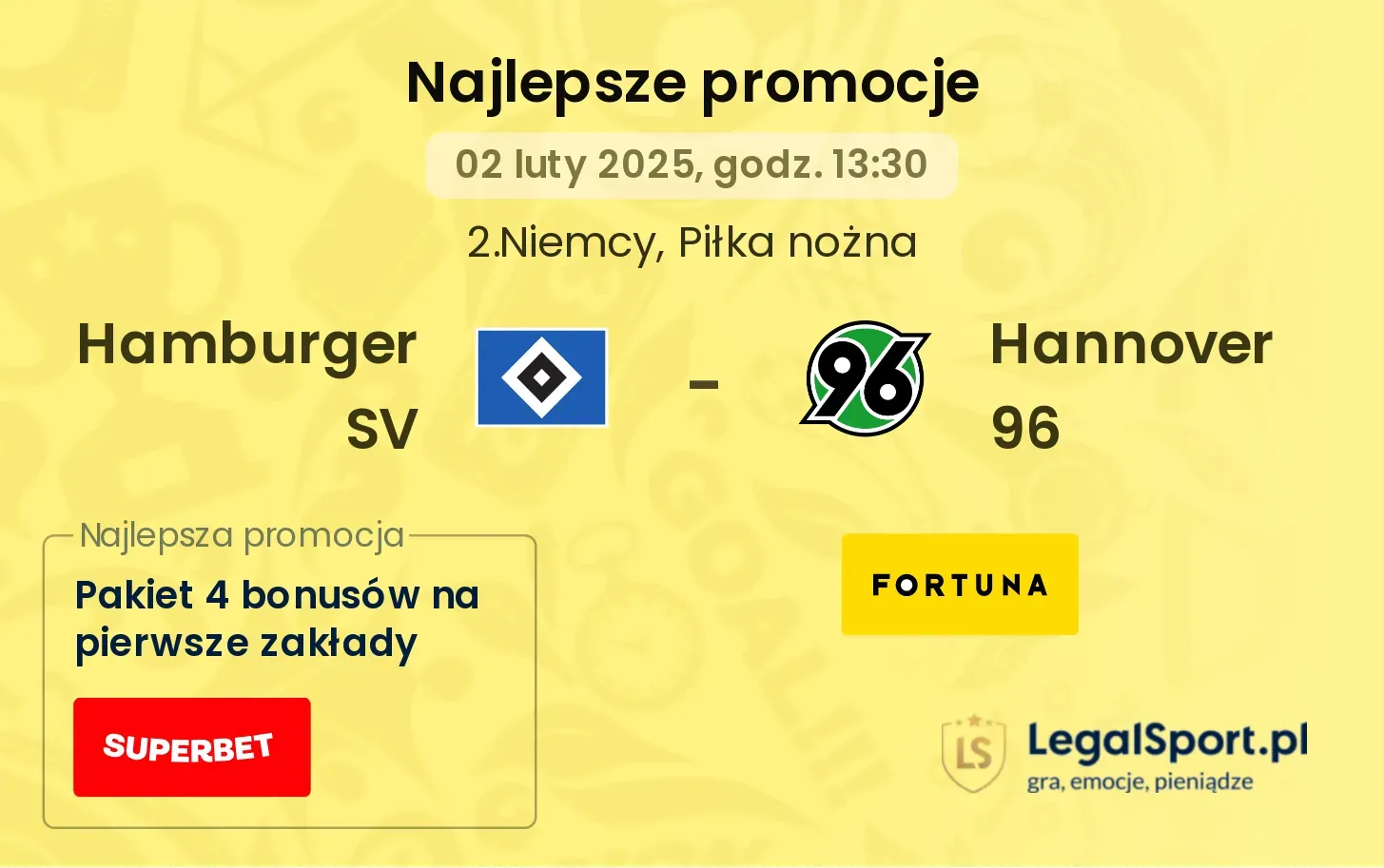 Hamburger SV - Hannover 96 promocje bukmacherskie