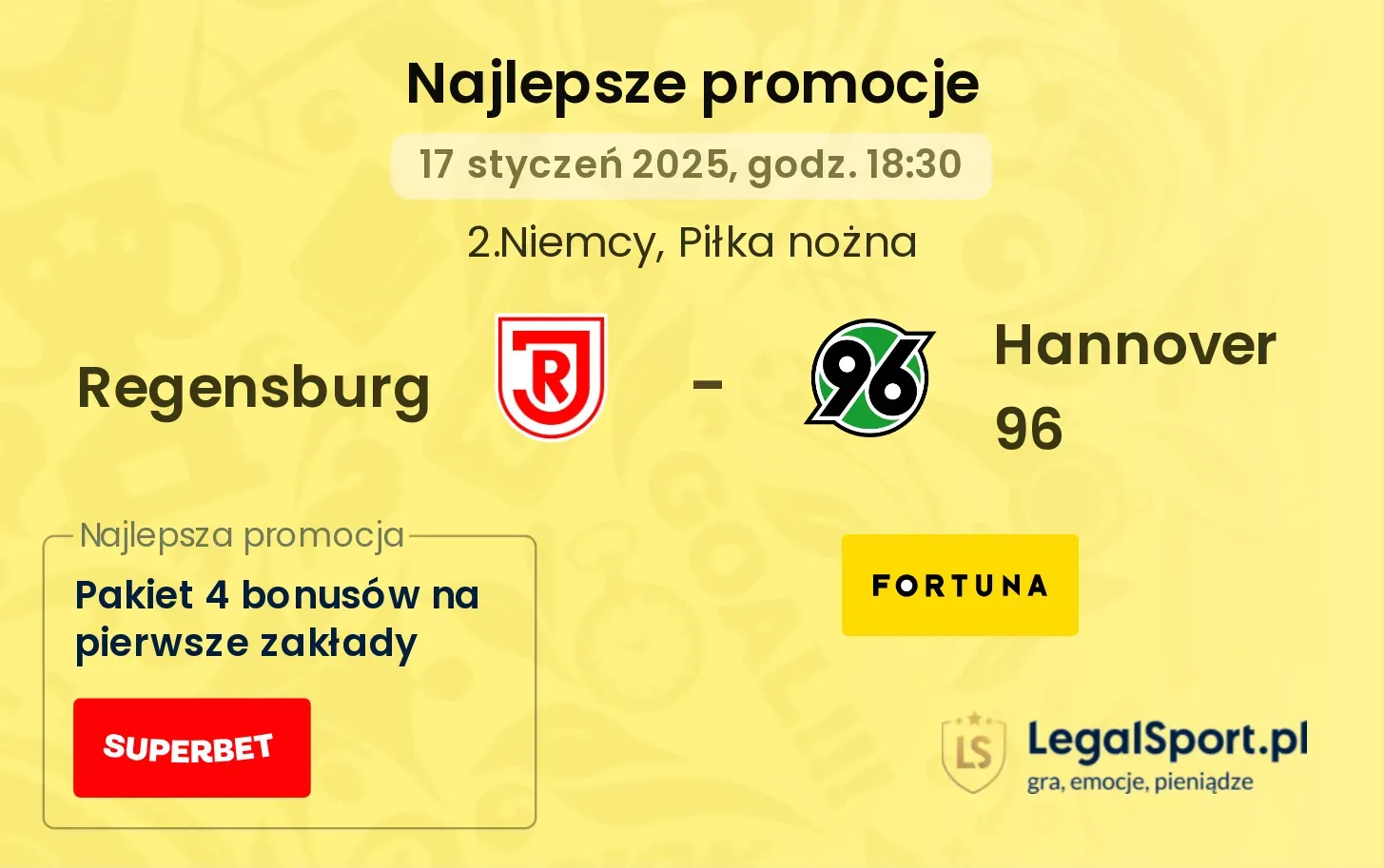 Regensburg - Hannover 96 promocje bukmacherskie