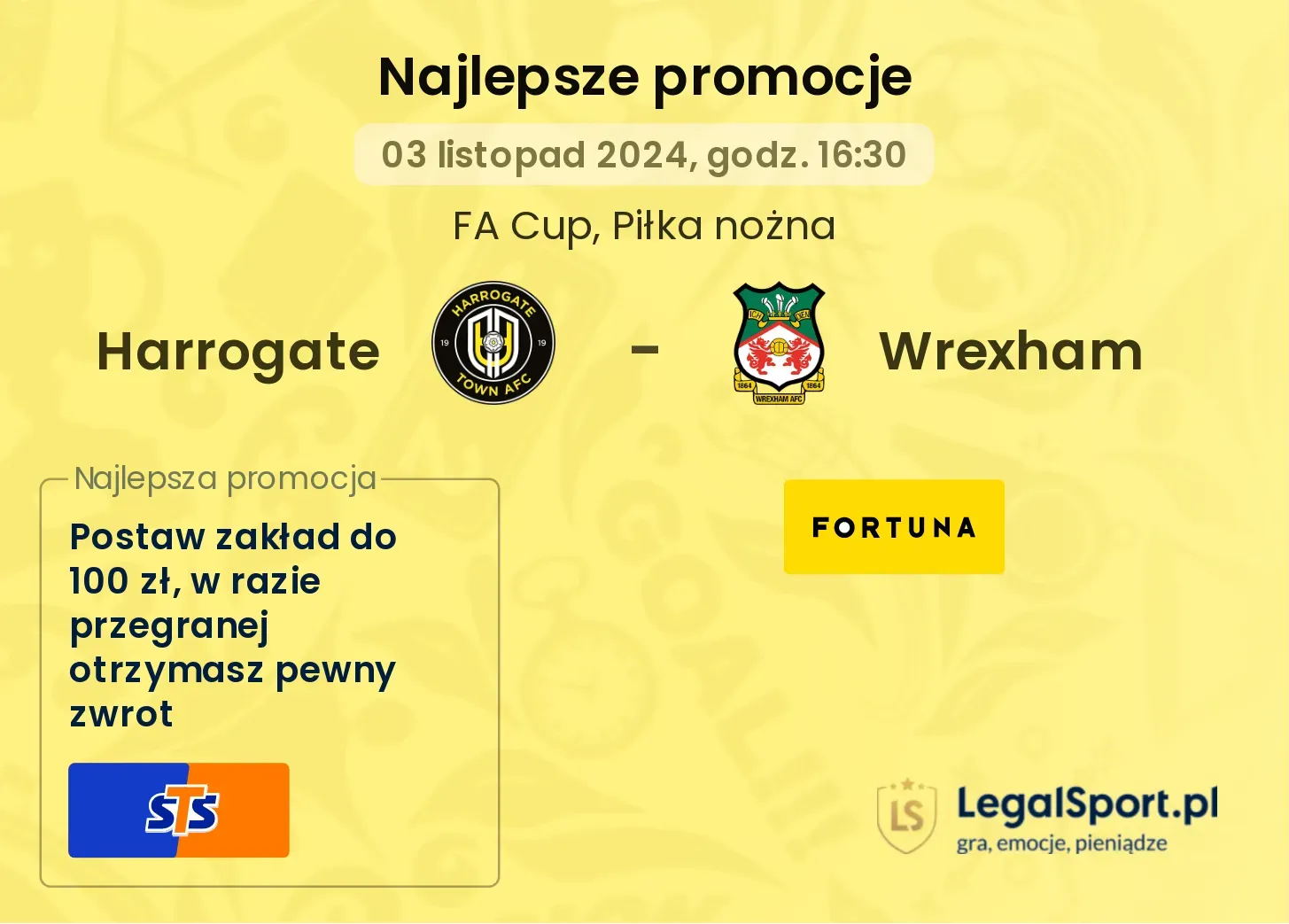 Harrogate - Wrexham promocje bonusy na mecz