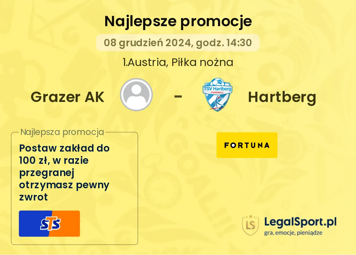 Grazer AK - Hartberg promocje u bukmacherów