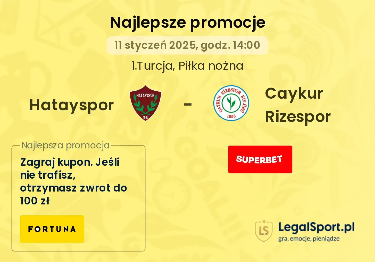 Hatayspor - Caykur Rizespor promocje bukmacherskie